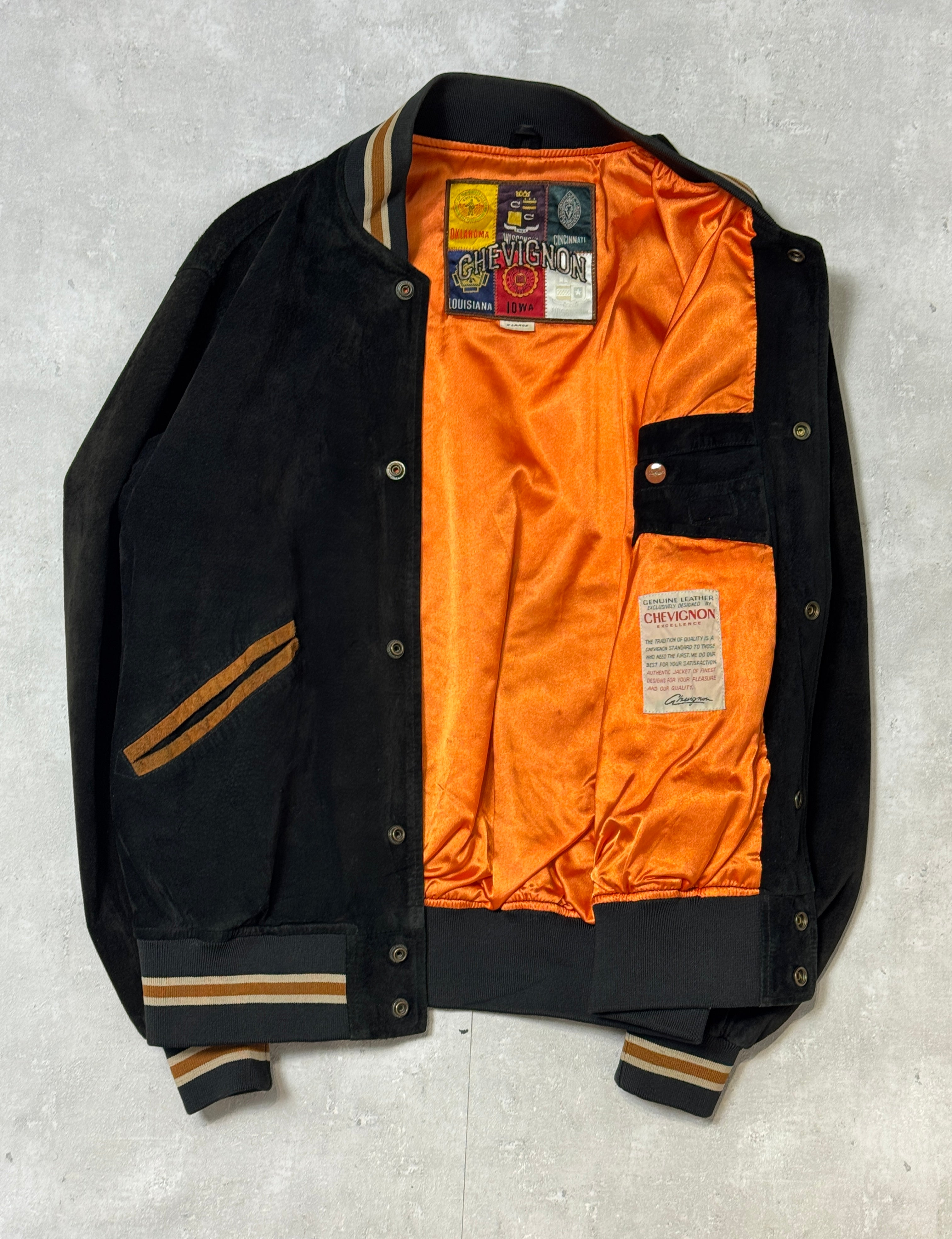 Chevignon semsket skinnjakke 80’s 90’s