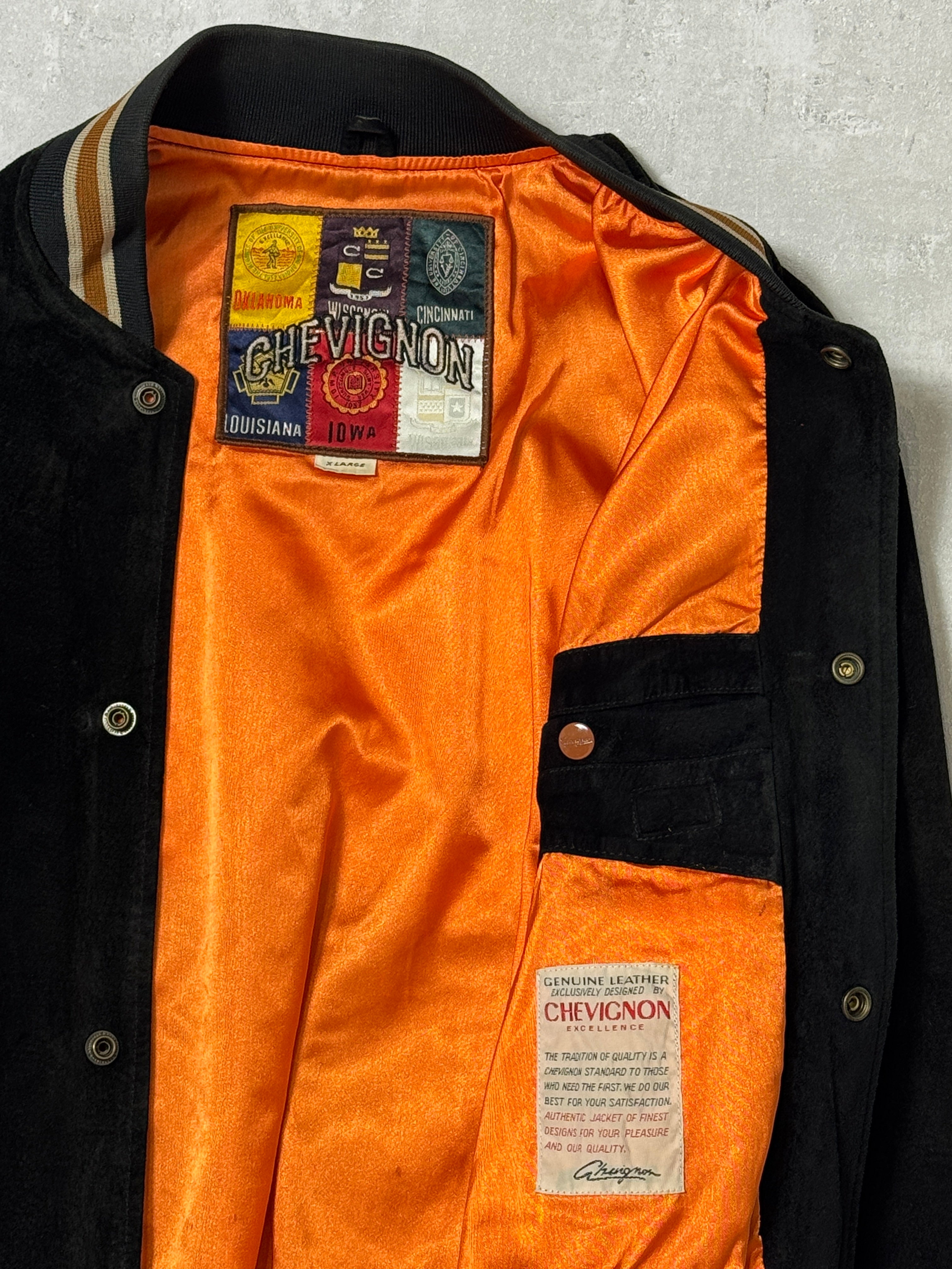 Chevignon semsket skinnjakke 80’s 90’s